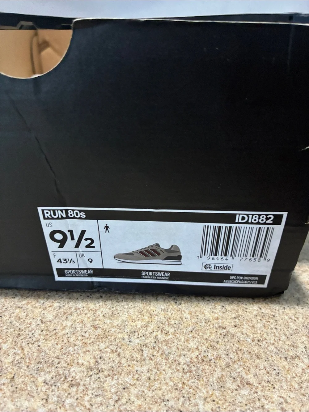 adidas Run 80s Grey Burgundy Navy Sneakers Men’s 9.5 NIB ID1882